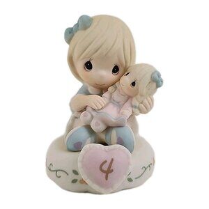 Precious Moments Growing In Grace, Age 4, Brunette Girl 152010 Figurine
